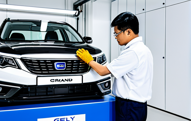 지리 에멀그란드 EV와 볼보 XC40 리차지 비교 - "A Volvo XC40 Recharge speeding down a highway in Malaysia, surrounded by lush greenery, fully cloth...